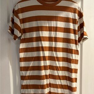 Urban Outfitters Brown and White Striped Tee